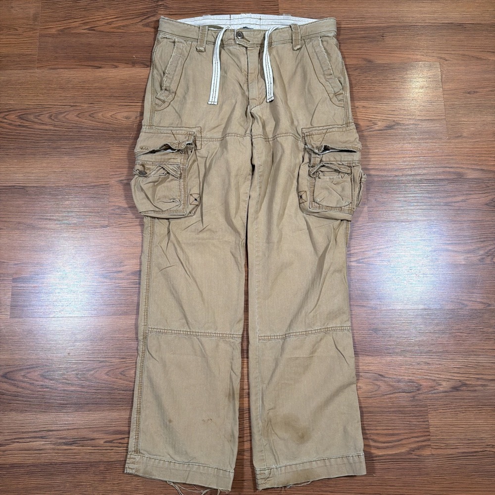 Vtg Polo Ralph Lauren Cargo Pants Mens 32 Brown Military Paratrooper Distressed